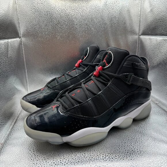 Size 11 Jordan 6 Rings Mens Black Gym‎ Red White Basketball Shoes 322992-064 - Picture 6 of 12